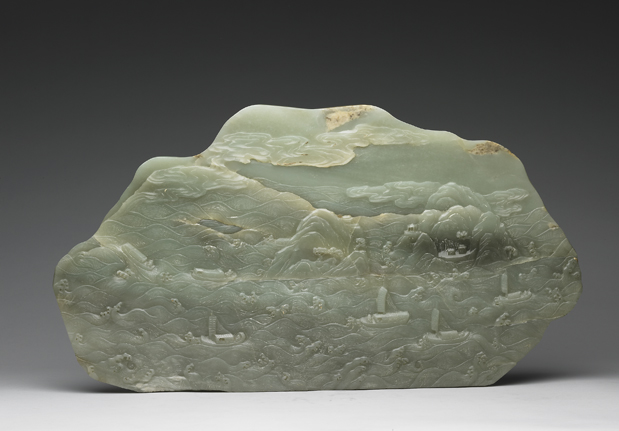 清 乾隆 青玉插屏